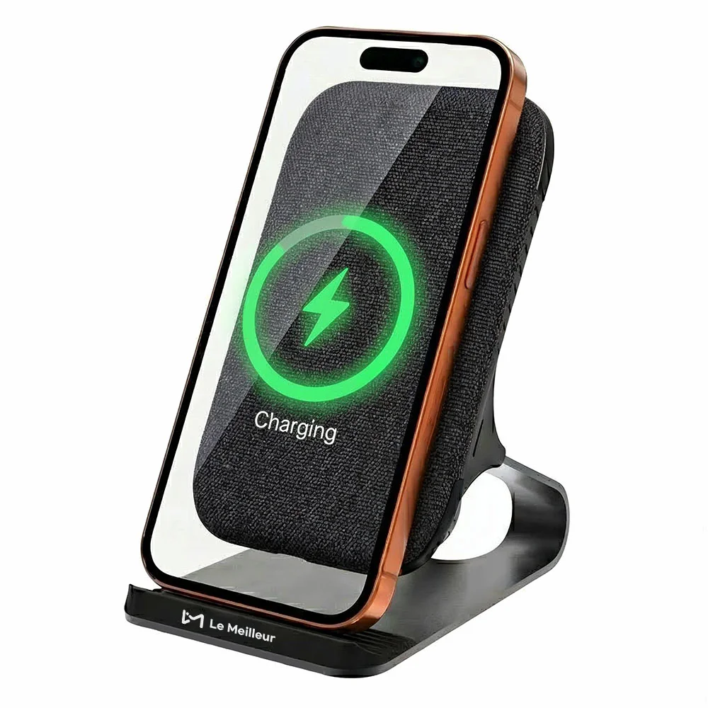 르메이어 20W 스탠드 고속 무선충전기, 블랙, 1개